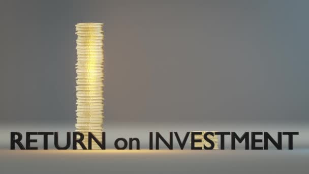 Konsep Money Coins Return Investment Rendering — Stok Video