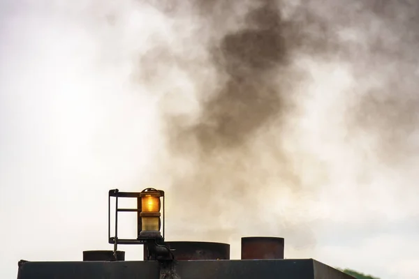 Una Imagen Una Vieja Contaminación Del Aire Los Barcos — Foto de Stock