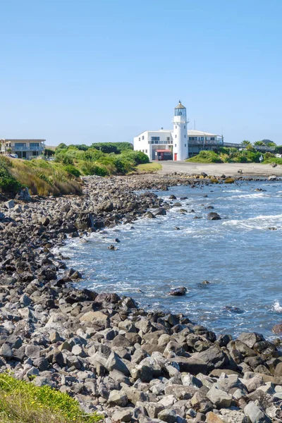 Uma Imagem Farol Cape Egmont Nova Zelândia Ilha Norte — Fotografia de Stock