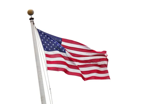 Bild Flaggan Usa Isolerad Vit Himmel Bakgrund — Stockfoto