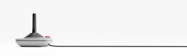 Svart Retro Joystick Med Rød Knapp Illustrasjon – stockfoto