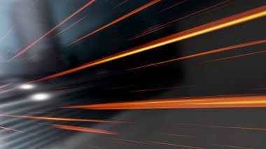 Bir ışık, arka planda hız ışını oluşturur. 3B illüstrasyon