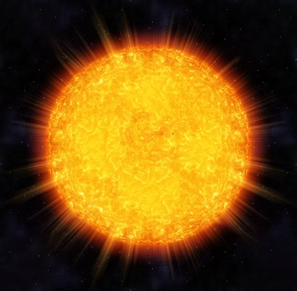 Детальное Солнце Космосе Иллюстрация — стоковое фото