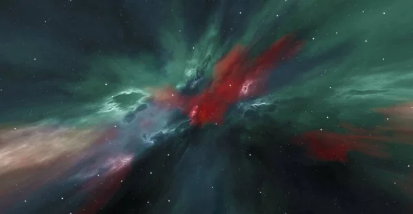 Bir Galaksi Uzayı Nebula Afişi Illüstrasyon — Stok fotoğraf