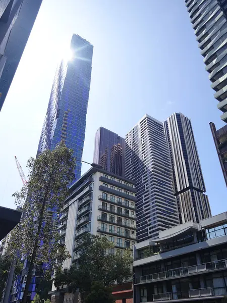 Egy Kép Egy Város Benyomását Melbourne Ausztrália — Stock Fotó