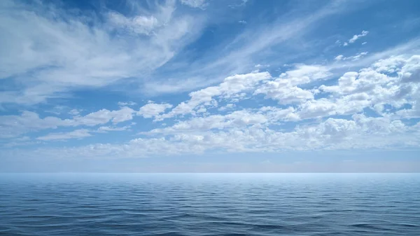 Зображення Блакитного Неба Хмарами Океанського Фону — стокове фото
