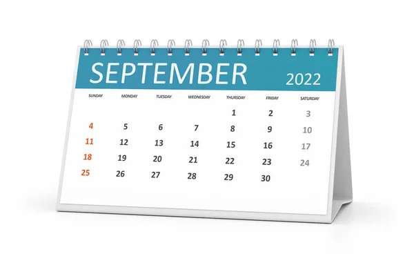 Einen Tischkalender Für Ihre Veranstaltungen 2022 September Illustration — Stockfoto