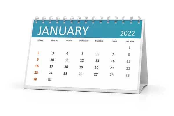 Einen Tischkalender Für Ihre Veranstaltungen 2022 Januar Illustration — Stockfoto