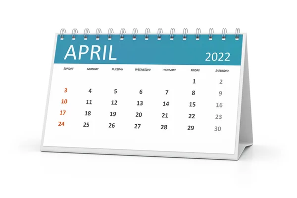 Table Calendar Your Events 2022 April Illustration — Stock Photo, Image