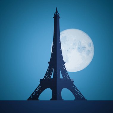 Geceleri Paris Eyfel Kulesi 'nin bir resmi.