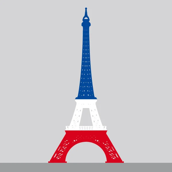 Illustration Tour Eiffel Paris Couleurs Nationales — Image vectorielle