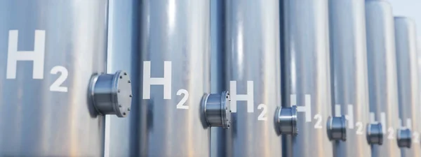 Yenilenebilir Enerji Için Modern Bir Hidrojen Tankı Illüstrasyon — Stok fotoğraf