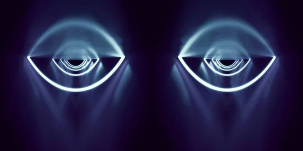 Blue Neon Lights Eyes Background Illustration — Stock Photo, Image