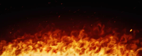 Arkaplanı Kıvılcımlı Geniş Bir Ateş Boyutlu Illüstrasyon — Stok fotoğraf