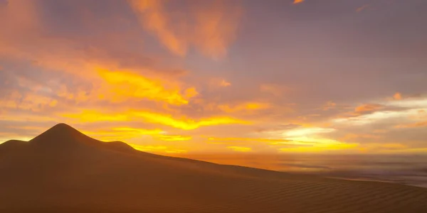 Ένα Πανό Φόντο Ηλιοβασίλεμα Της Ερήμου Απεικόνιση — Φωτογραφία Αρχείου