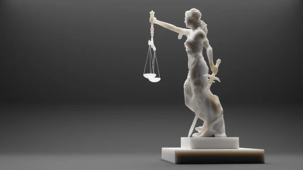 Uma Estátua Justiça Branca Ilustração — Fotografia de Stock