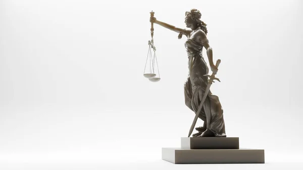 Una Statua Giustizia Bianca Illustrazione — Foto Stock