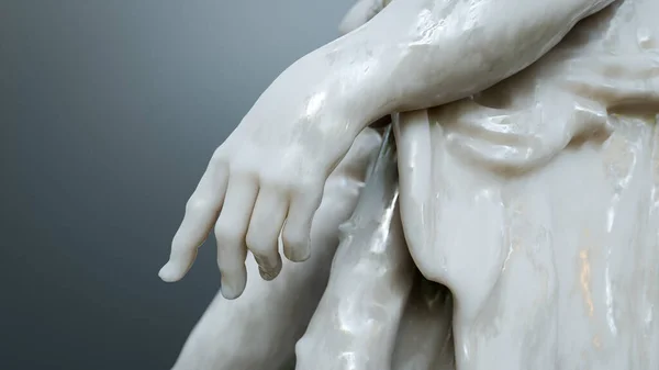 Uma Mão Escultura Mármore Branco Ilustração — Fotografia de Stock