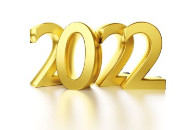 2022 numaralı yeni yıl. 3B illüstrasyon