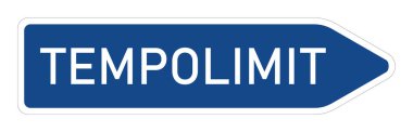 Almanca metin hız limiti olan bir Alman sokak tabelasının çizimi