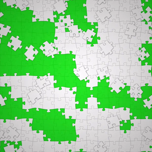 White Green Jigsaw Texture Background Illustration — Stock Photo, Image