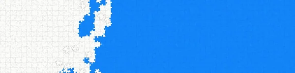 白と青のジグソーバナーの背景イラスト — ストック写真