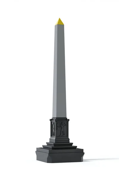 Ein Ägyptischer Obelisk Isoliert Auf Weißem Hintergrund Illustration Stockbild