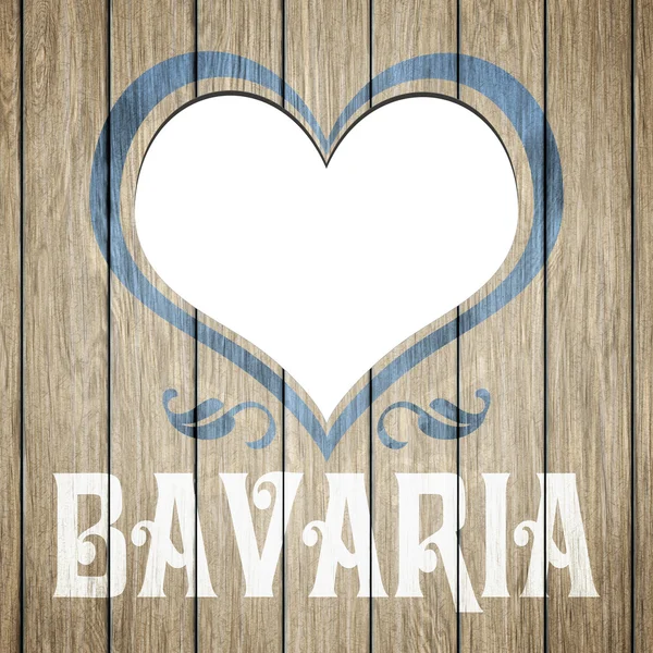 Wooden heart Bavaria — Stock Photo, Image