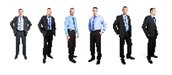 Pixel art business man — Stock Photo, Image