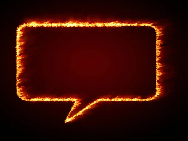 Speech bubble flames — Stock Photo, Image