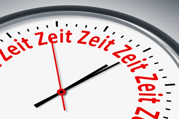 Uhr mit Text — Stockfoto