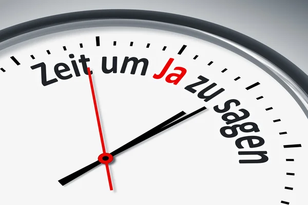 Clock with text — Stock Photo, Image