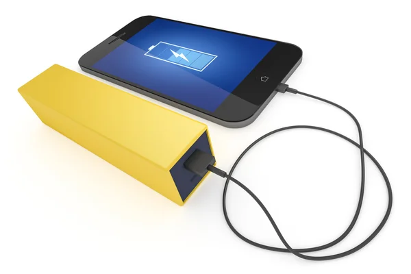 Smart phone e power bank — Foto Stock