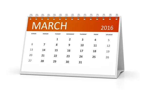 Table calendar for your events for march — Stock Photo, Image