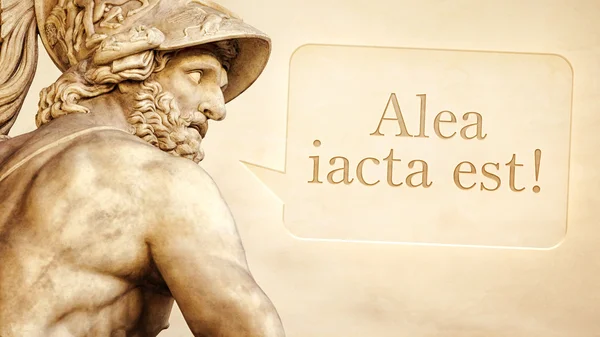 Menelaosz spártai király szobrot szöveggel — Stock Fotó