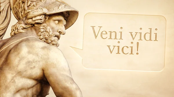 Menelaus-Statue mit Text — Stockfoto