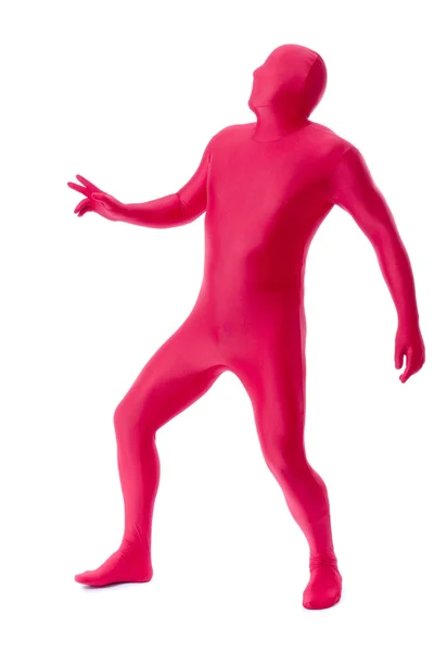 Homem em um terno de corpo vermelho — Fotografia de Stock
