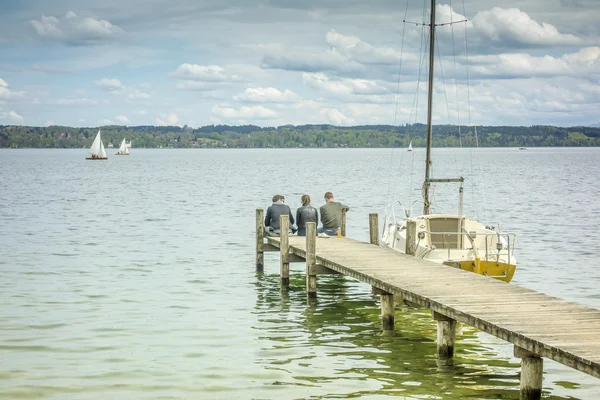 Pomost nad jeziorem Starnberg — Zdjęcie stockowe