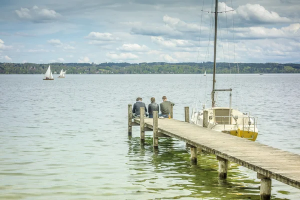 Εκρέουσες λίμνη Starnberg — Φωτογραφία Αρχείου