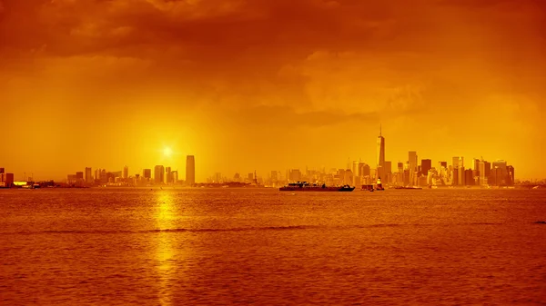 Нью-Йорк захід сонця — стокове фото