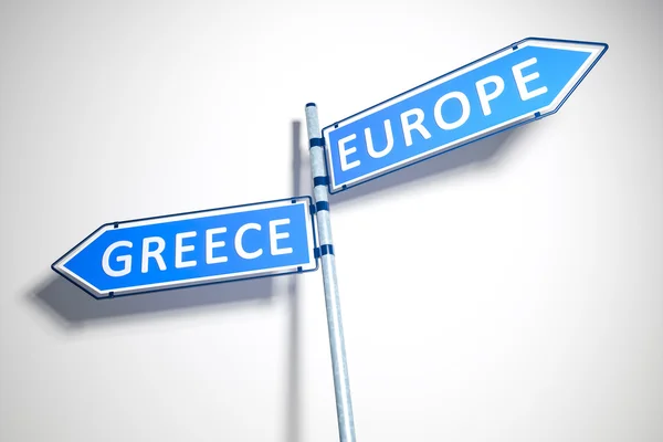 Greece Europe Road Sign — Stock Photo, Image