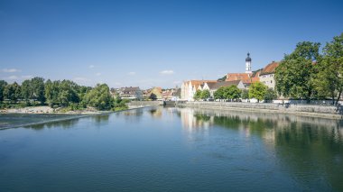 Nehir görünümünden üzerindeki Landsberg am Lech
