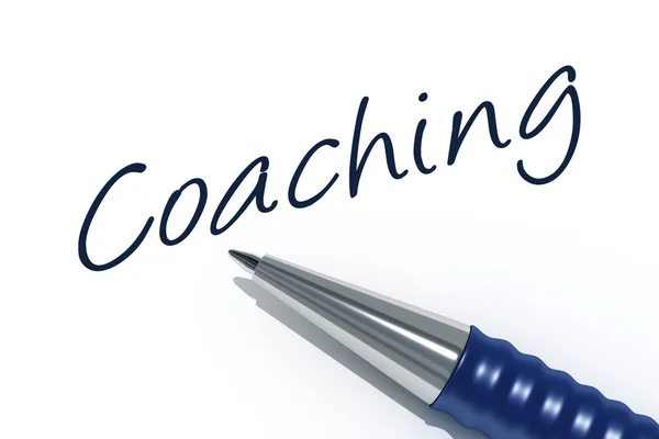 Ballpen met coaching inscriptie — Stockfoto