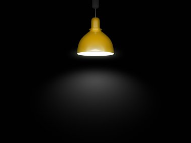 Siyah zemin üzerine sarı lamba
