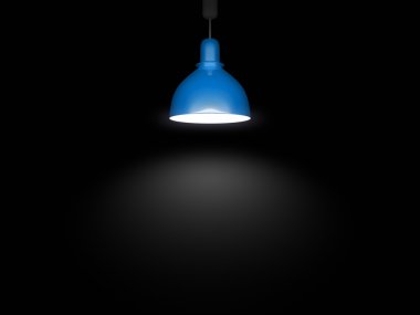 Siyah zemin üzerine mavi lamba