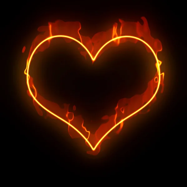 Heart with blurred flames — Stock Photo, Image