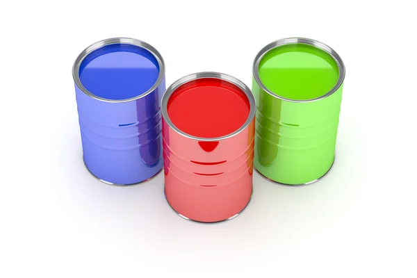 Coloridas latas de pintura —  Fotos de Stock