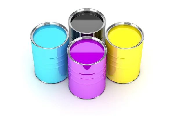 Coloridas latas de pintura — Foto de Stock