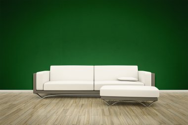 Sofa ahşap zemin üzerinde