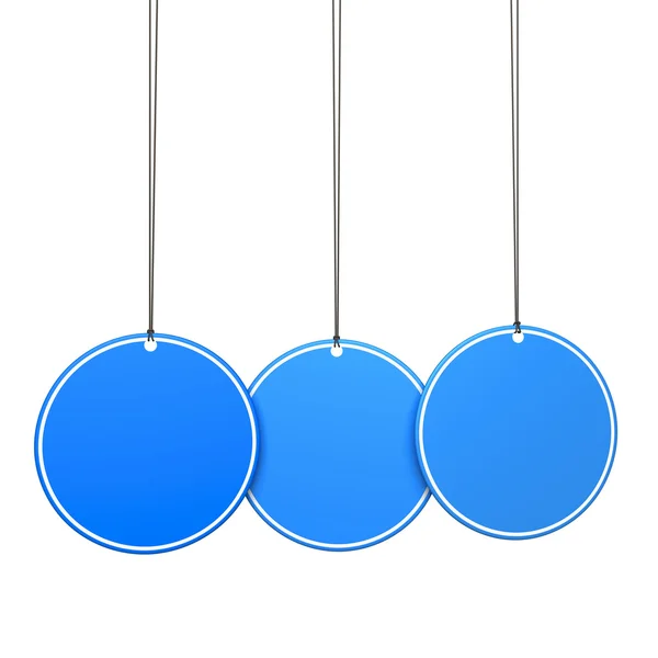 Trois balises rondes bleues pour le texte — Photo